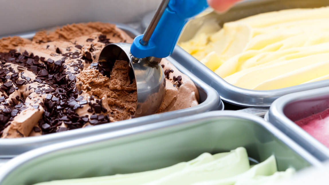 Close up of ice cream and scoop
