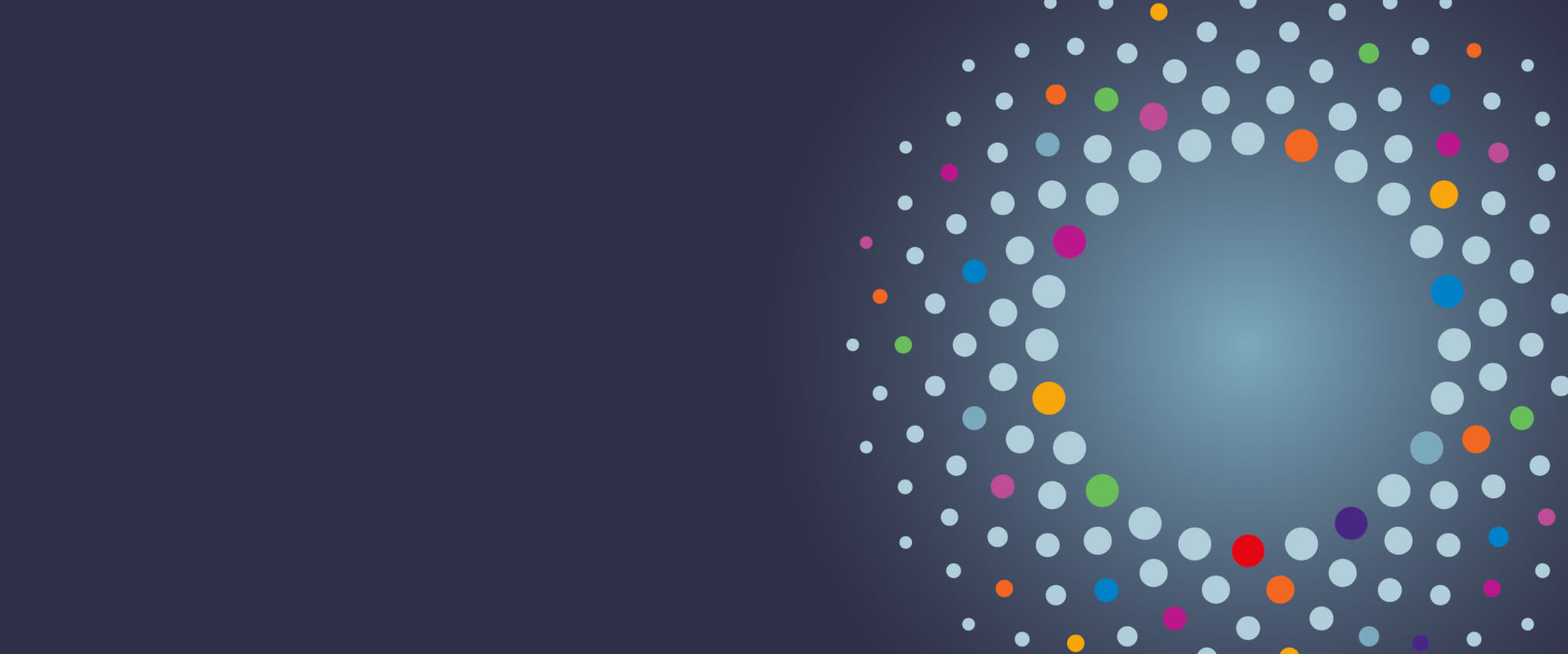 Colourful dots on a grey background. 