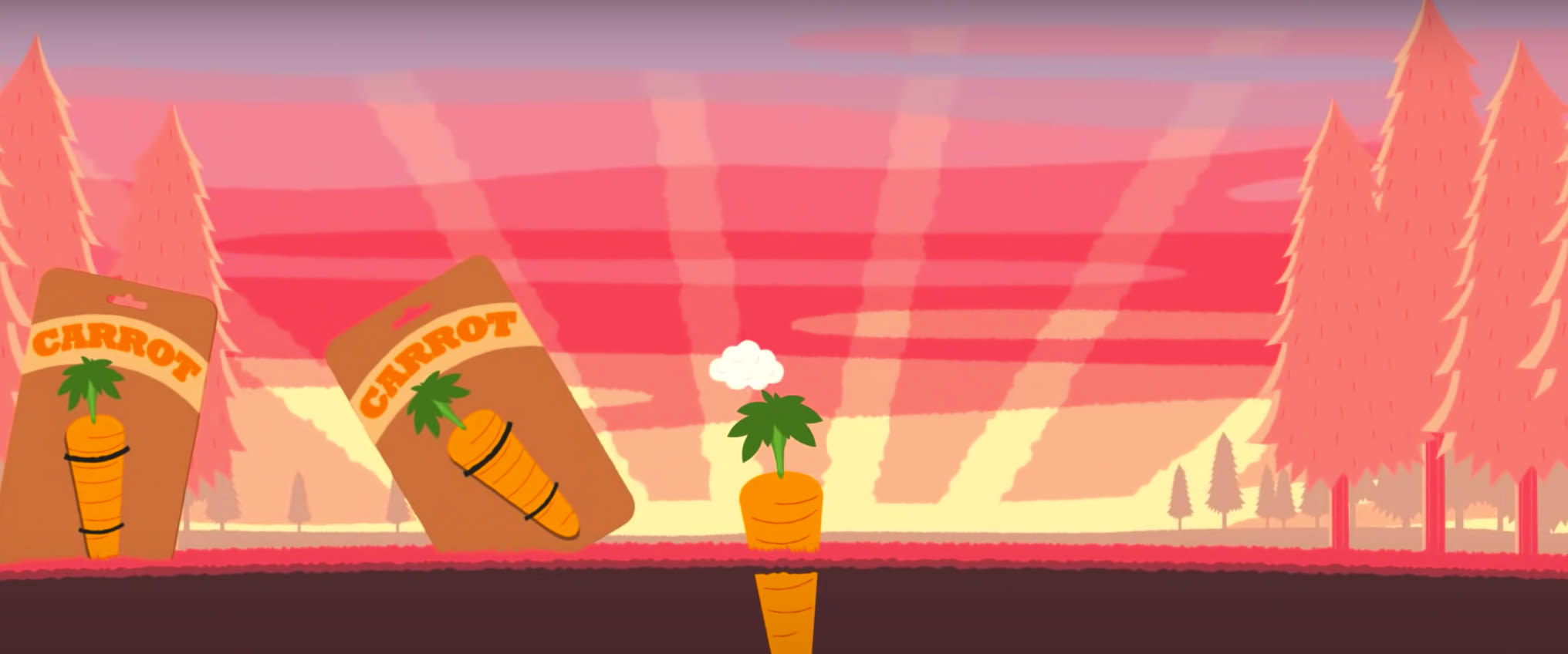 Illustration of carrots in soil