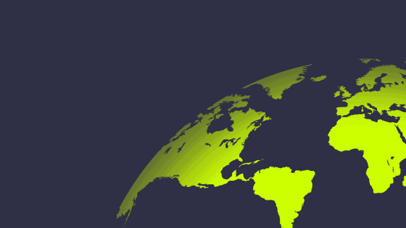 illustration of globe on dark background