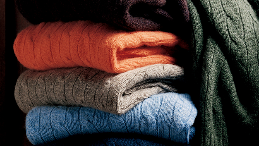 Stack of folded jumpers