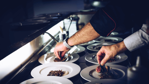 Chefs preparing food