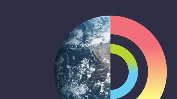 Photo of earth with abstract circles